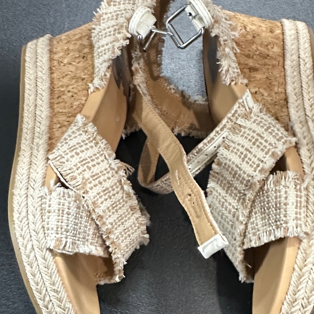 Dolce Vita Cream and Tan Wedge Sandals - Picture 6 of 10